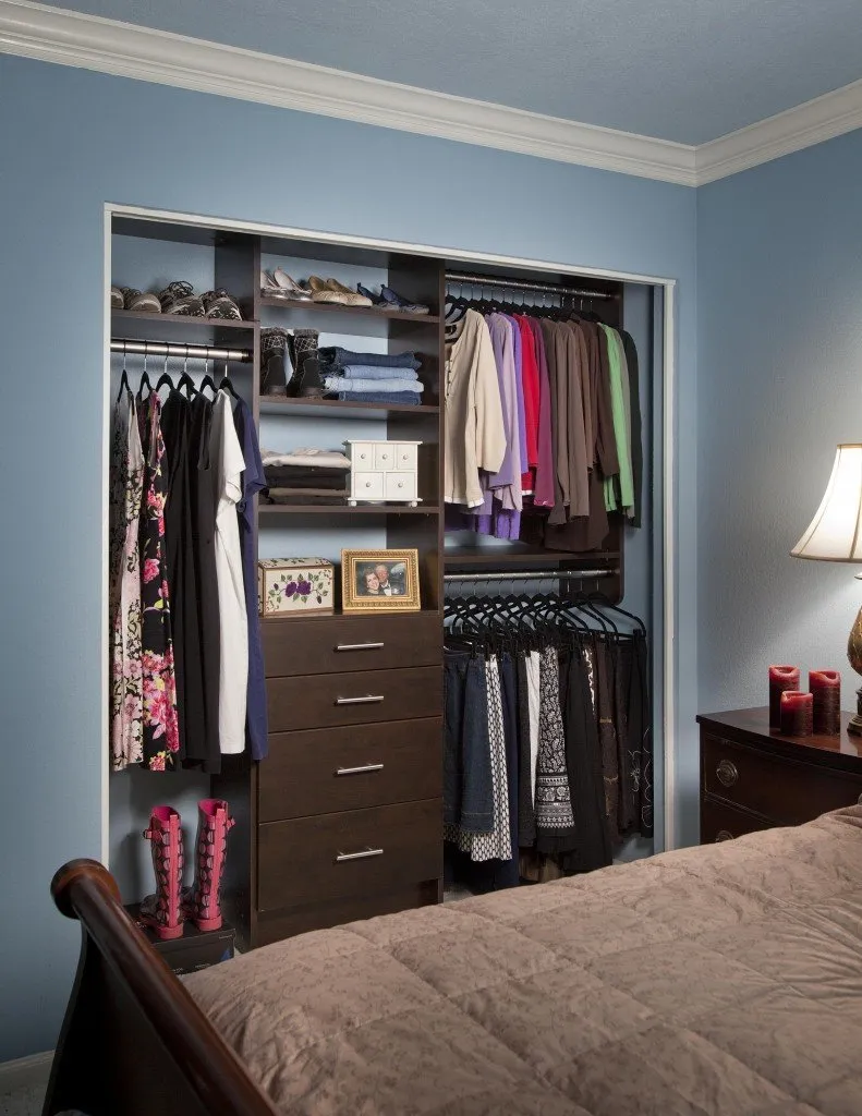 reach-in-small-closet-chocolate-pear-1920w Organizing Solutions of San Diego custom organization